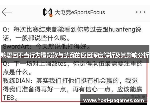 魏震因不当行为遭罚款与禁赛的原因深度解析及其影响分析 魏震因不当行为遭罚款与禁赛的原因深度解析及其影响分析